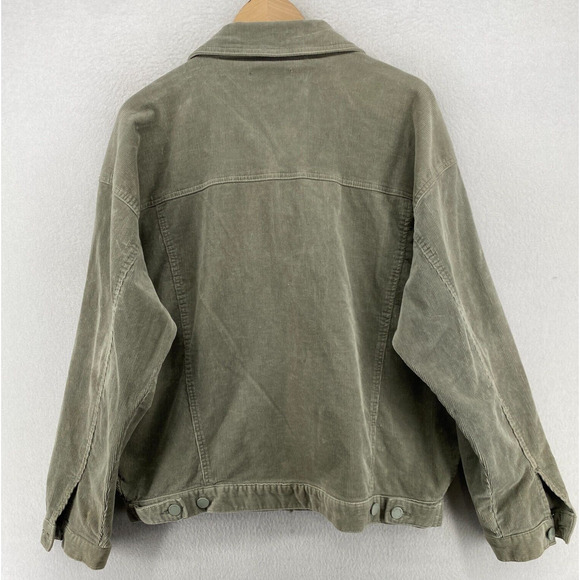 BLACK LABEL C'EST TOI Jacket Womens L Corduroy Trucker Button Front Stretch Gray - Picture 3 of 14